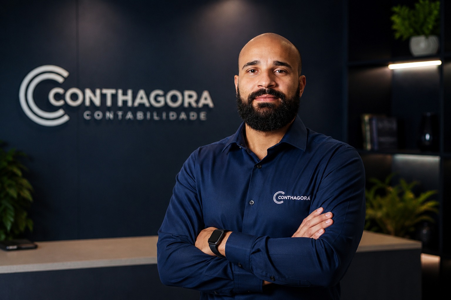 Contador da Conthagora Contabilidade no escritório